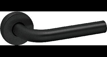 Oxloc Deurkruk RVS Zwart Gebogen met Rozet Stalen Onderrozet - 1386718