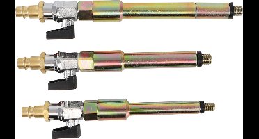BGS Persluchtadapterset voor bougiegaten M8 x 1.0, M10x1.0, M10x1.25 3 delig