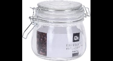 Excellent Houseware keuken voedsel opslagpotten - 500 ML - met beugel sluiting - glas - weckpotten - inmaakpotten