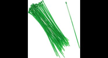 Gerimport tie-wraps/kabelbinders - 50x stuks - groen - kunststof - 15 cm