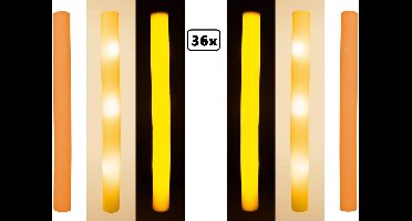 36x Foam stick LED licht oranje - Holland Orange festival thema feest party disco led verlichting fun