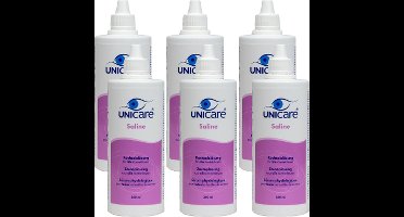 Unicare Saline Zoutoplossing - Voordeelverpakking 6 x 360 ml - Zonder Conserveringsmiddelen - Premium Oogverzorging uit Nederland