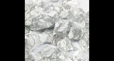 500 Valentijn luxe rozen blaadjes metallic zilver.