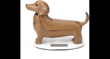 Kikkerland Solar Dachshund Boudewijn - Zonne-energie figuur - Teckel - Hond - Uniek cadeau