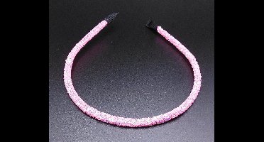 Diadeem roze tinten glitter dun