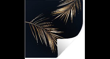 Muurstickers - Sticker Folie - Bladeren - Planten - Goud - Zwart - Luxe - 30x30 cm - Plakfolie - Muurstickers Kinderkamer - Zelfklevend Behang - Zelfklevend behangpapier - Stickerfolie