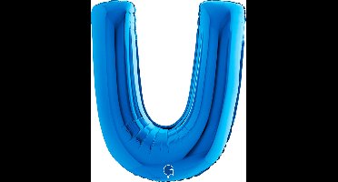 Folieballon 100cm letter U blauw