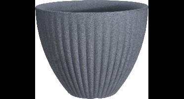 Pro Garden plantenpot/bloempot - Tuin - kunststof - grijs - D39 x H40 cm