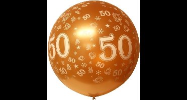 Mega ballon bedrukt 50 metallic goud 36 inch Ø 90 cm