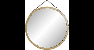 ITEM Spiegel / wandspiegel - bamboe buitenkant - rond - D38 cm - badkamer / hal