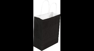 Tas - Papier - gedraaid papieren koord - 18x 8x22cm - draagtas - zwart - 100 stuks