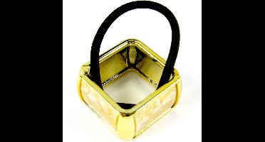 Staartklem goud marmer look vierkant