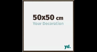 Your Decoration - Fotolijst 50x50 cm - Aluminium - Walnoot Structuur - New York