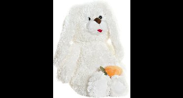 Items speelgoed Konijn/haas knuffeldier van zachte pluche - wit - 28 cm