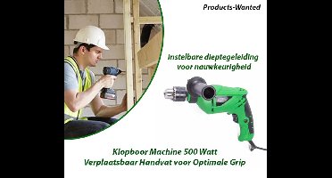Klopboor Machine 500 Watt Verplaatsbaar Handvat voor Optimale Grip