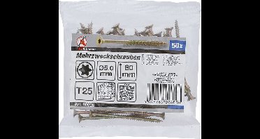 BGS Multischroeven Torx T25 5,0 x 80 mm 50 stuks