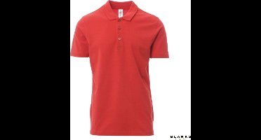 Payper Rome: Katoenen Piquet Polo Shirt Heren met Korte Mouwen en Parelmoer Knopen - Rood - 4XL