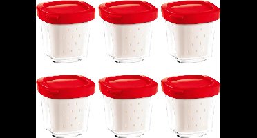 SEB - GLAZEN POTJES YOGHURTBEREIDER - SET 6ST - XF100501