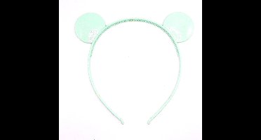 Diadeem met ronde oren mintgroen - kinderfeestje - verjaardag