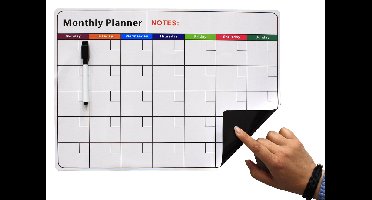 Lowander familieplanner magnetisch whiteboard A3 30x42 cm - Maandplanner | Weekplanner - Incl. stift en wisser