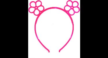 Diadeem met oren van bloemen roze - kinderfeestje - verjaardag