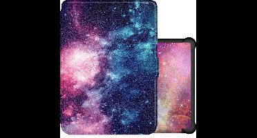 Hoes Geschikt voor Kobo Clara HD Hoesje Bookcase Cover Book Case Hoes Sleepcover - Galaxy