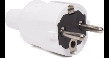 Benson Witte stekker - PVC - randaarde - schroefbevestiging - veilig en betrouwbaar