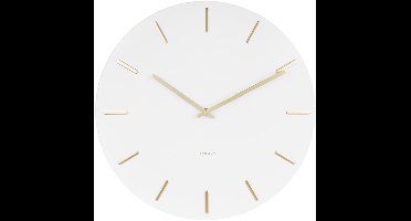 Karlsson Wandklok Charm - Wit Staal met gouden wijzers - Ø45cm - Wandklok Scandinavisch