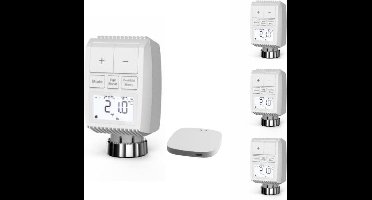 Kit van 4 universele verbonden thermostatische koppen met LCD -scherm + Zigbee Gateway - Overig - Kit 4 têtes + 1 passerelle - SILUMEN