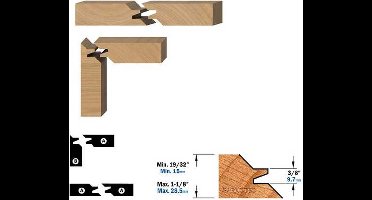 CMT - Verstekfrees met rechte hoeken, HW - Frees - Snijgereedschappen - Groeffrees - 1 Stuk(s)