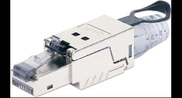 CAT6a 10G RJ45-Feldstecker STP m. Lasche
