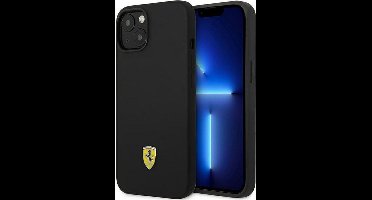 Ferrari Silicone Back Case - Geschikt voor Apple iPhone 14 (6.1") - Zwart