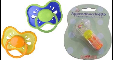 2x Fopspenen Soft Shield Nuby 6mnd + 1x Speen koord Nuby
