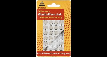 Deltafix - Zelfklevende Glasbuffers vlak - 32 stuks - 10mmx1,8mm - transparant - Beschermd & Anti-slip