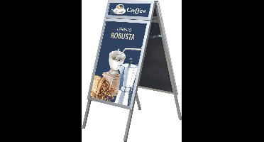 Europel Stoepbord - Kliklijst A1 formaat - 59,4 x 84 cm - 32 mm frame - Inclusief topbord - Dubbelzijdige presentatie - Waterbestendig - Gemakkelijk op te bergen