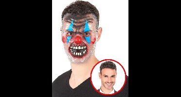 Vegaoo - Tweekleurig clownsmasker voor volwassenen