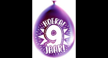 Ballonnen Happy Party 9 jaar (8 stuks)