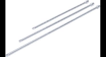 BGS - Verleng adapter- set van 3 verschillende lengtes - voor doppen 1/4 - 6,3mm - 300 / 380 / 450 mm - BGS92235