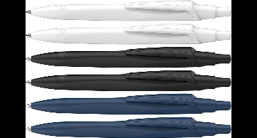 Schneider balpen - Reco - 6 stuks assorti - blauwe engel - gerecycled - penpunt M - schrijfkleur blauw - S-131886