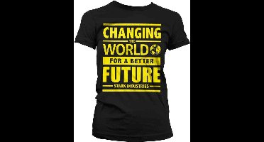 Marvel The Avengers Dames Tshirt -XL- Stark Industries Slogan Zwart