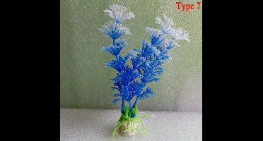 Hiden - Kunstmatige Aquarium plant - Aquarium decoratie - Aquarium accessoires - Aquarium planten kunststof - Aquascaping - Vissen - Planten decoratie - Blauw