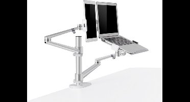 R2B Monitor arm geschikt voor monitor/laptop/tablet- Monitorbeugel- Zilver