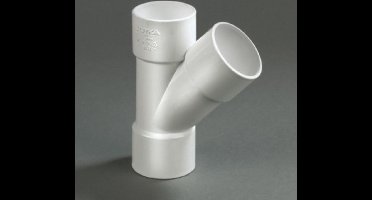 Dyka PVC lijm T stuk wit 45° 40mm 3xmof wit