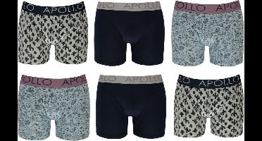 Apollo Katoenen Heren Boxershorts - 6 pack - Maat M