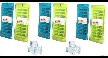 6-delige set van ijsblokvormen, langwerpig, past ook in flesjes - ijsblokjes