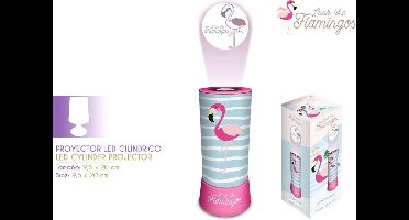 Nachtlamp Flamingo met plafond projector - led