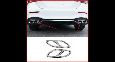 Passend Voor Mercedes AMG look chrome uitlaat trim tip decoratie lijsten A Klasse W177 V177 A35AMG A45AMG LOOK A180 A200 A250 shooting