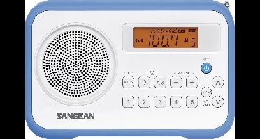 Sangean Traveller 180 - PR-D18 - Draagbare radio met batterijlader, AM/FM - Wit/Blauw