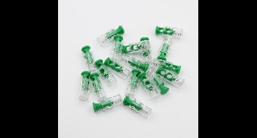 20 kleurrijke koordstoppers Transparant/Groen