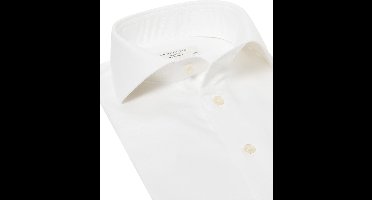 Profuomo slim fit heren overhemd - twill - wit - Strijkvrij - Boordmaat: 40 (EU maat: M)